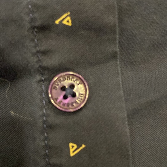 Burberry Long Sleeve Navy Blue Shirt Size XL Made in Italy - Picture 6 of 8